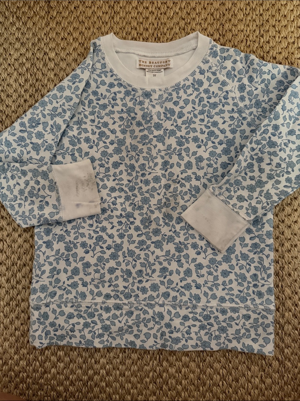 The Beaufort Bonnet Company Light Blue Floral Long-Sleeve Tee